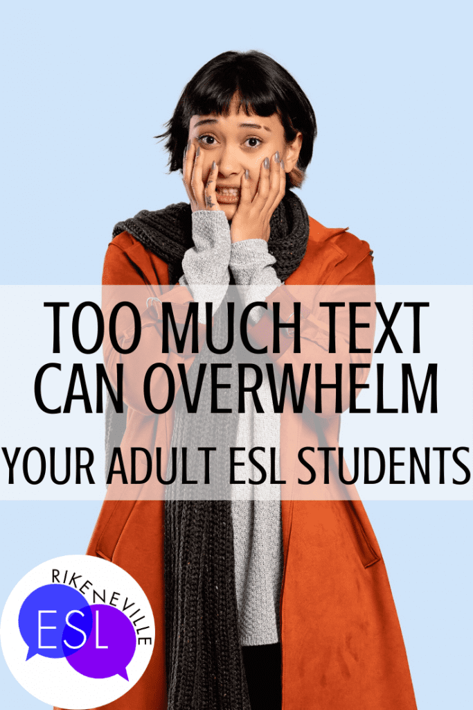 Student feels overwhelmed by text on page.  She needs task cards.