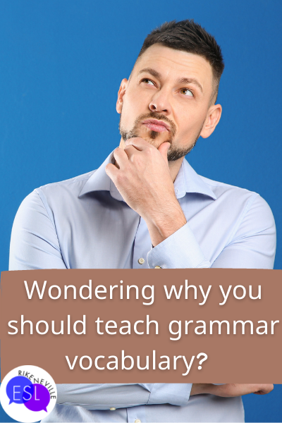 Man thinks about teaching grammar vocabulary