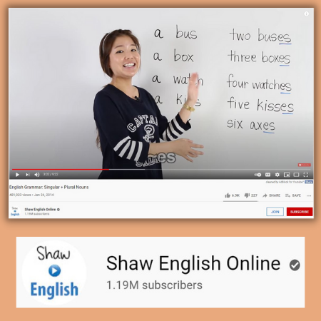 A screenshot of a YouTube video to use with plural noun activities