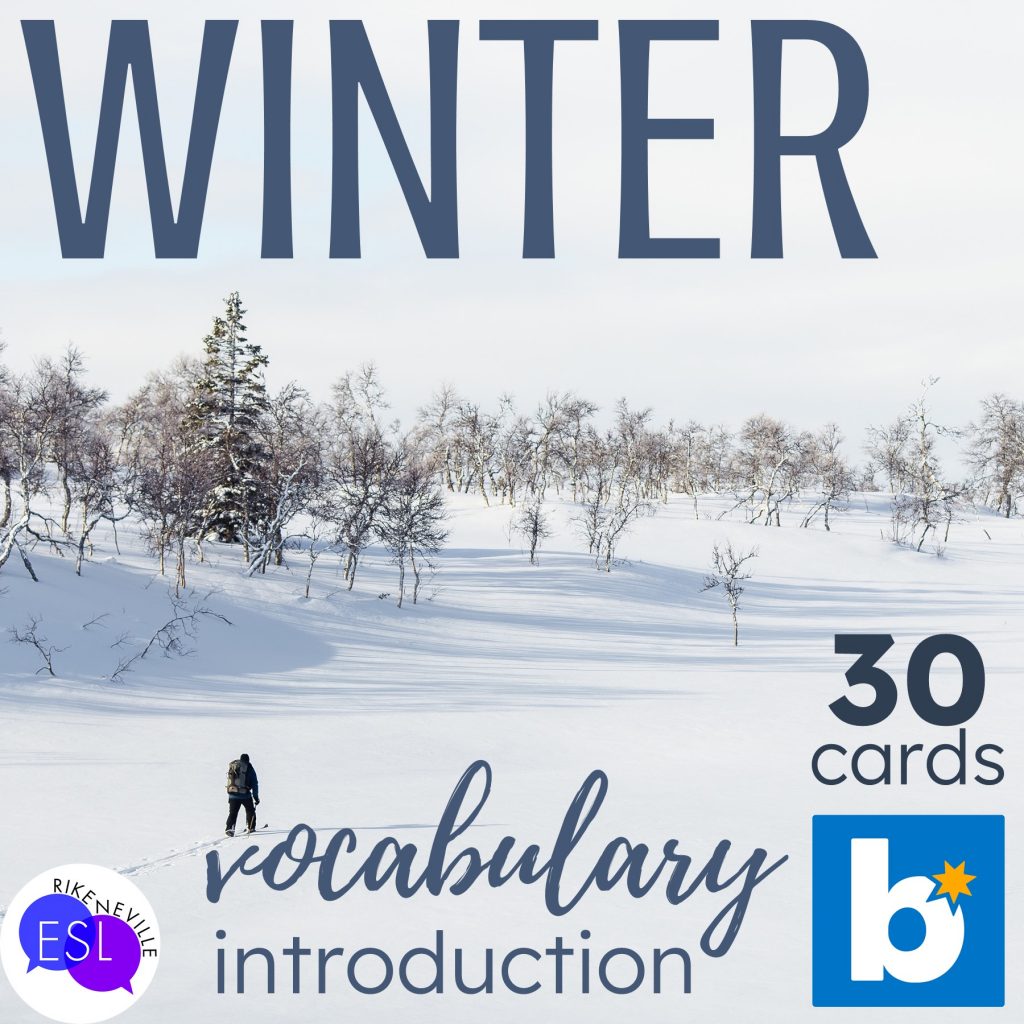 digital resource for introducing vocabulary for winter activities