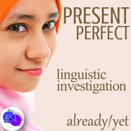 cover of a present perfect tense linguistic investigation activity for already/yet available for purchase